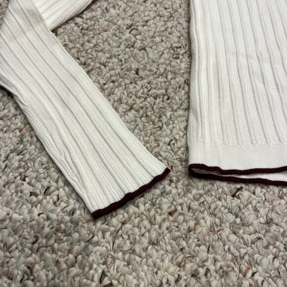 NWT Madewell The Signature Knit Johnny Collar Sweater M Cream Preppy Old Money - Picture 3 of 8